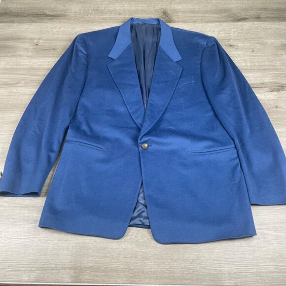 Canali Milano Proposta 100% Cashmere Royal Blue Blazer Mens Size EU 52 (US 42)